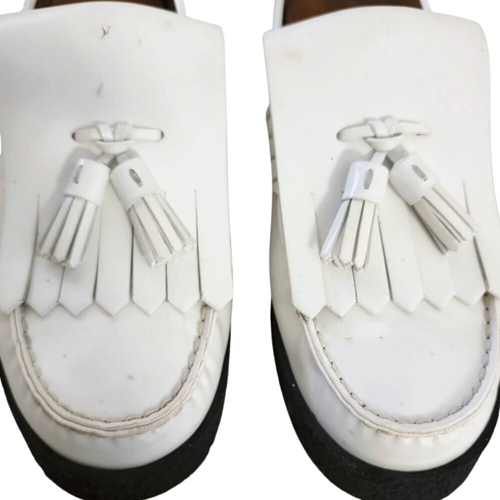Celine Phoebe Philo Chunky Platform Kiltie Loafers White 41 11 - Picture 2 of 10